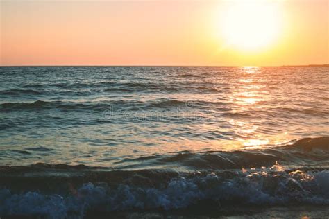 Beautiful Seascape Evening Sunset Sea Stock Photo Image Of Heaven