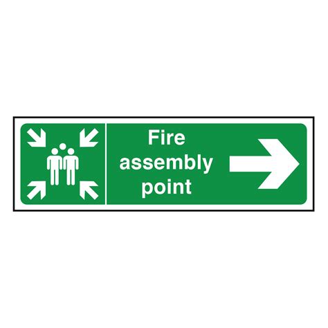 Arrow Right Fire Assembly Point Sign