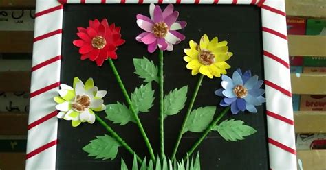 Cara Membuat Karya 3 Dimensi Bingkai Gambar Bunga Dari Cover Buku Bekas