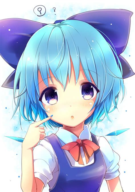 Safebooru 1girl Blue Dress Blue Eyes Blue Hair Bow Cirno Dress Hair