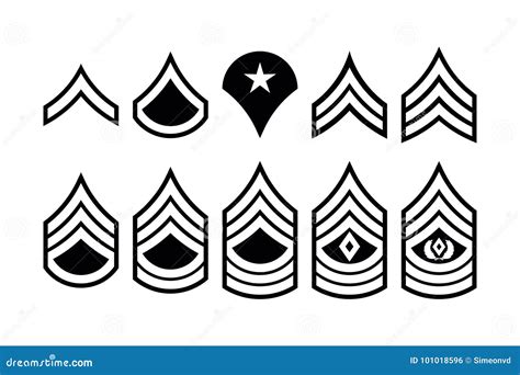 Us Army Rank Insignia Stock Vector Illustration Of En