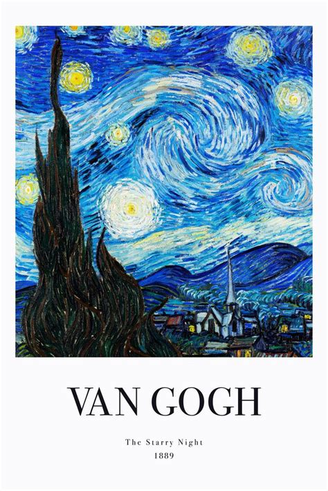 Art Classics The Starry Night By Vincent Van Gogh Exhibition Poster