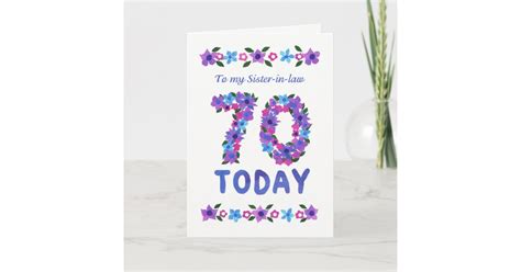 Pretty Floral 70th Birthday For Sister In Law Card