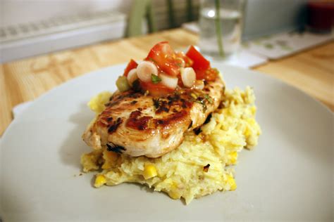 How to serve jamie oliver's bombay chicken and cauli recipe. Jamie Oliver Lemon and herb chicken on a bed of mash with ...
