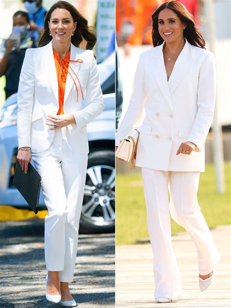 Meghan Markle And Kate Middleton Are Style Twins In White Suits