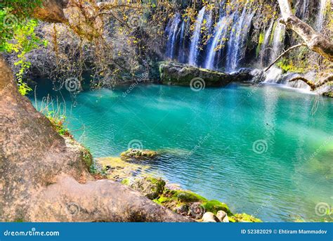 Waterfall Lake Stock Image Image Of Outdoors Landscape 52382029