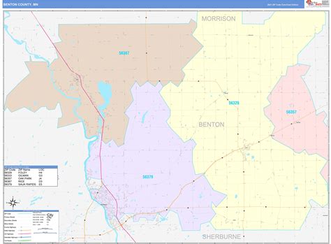 Benton County Mn Wall Map Color Cast Style By Marketmaps