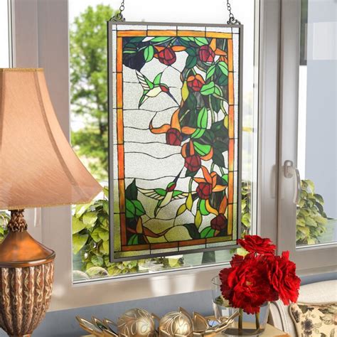 Astoria Grand Stained Glass Hanging Window Panel And Reviews Wayfair