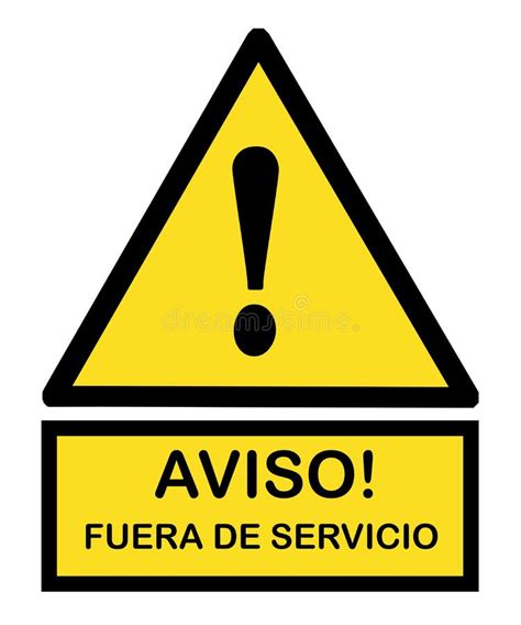 Aviso Fuera De Servicio Out Of Order In Spanish Stock Illustration