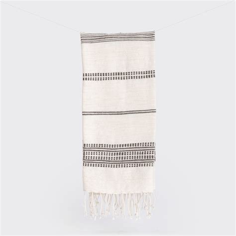 Natural With Grey Stripes Hand Towel Striped Hand Towels Hand Towels