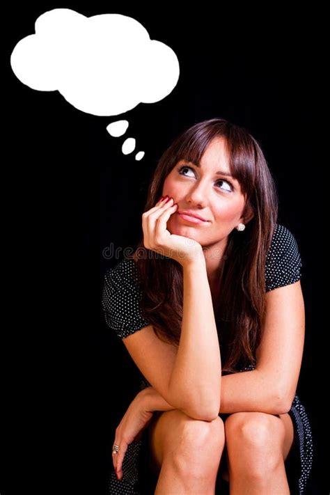 Pensive Woman Stock Photo Image Of Brown Female Relaxation