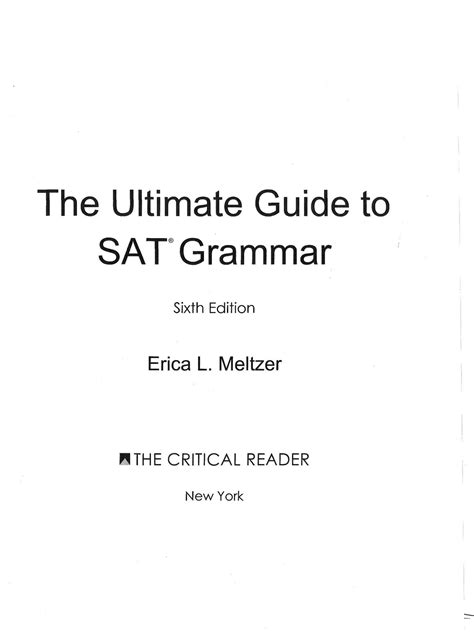 The Ultimate Guide To Sat Grammar Th Edition For Digital Sat E