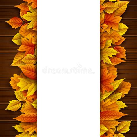 Autumn Leaves Blank Card Vertical Border Stock Illustrations 37