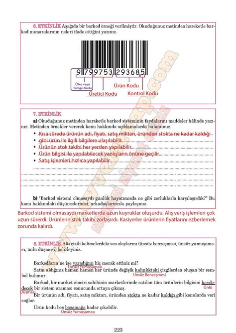 5 Sinif Turkce Ders Kitabi Anittepe Yayincilik Sayfa 223 Cevaplari Nkadin