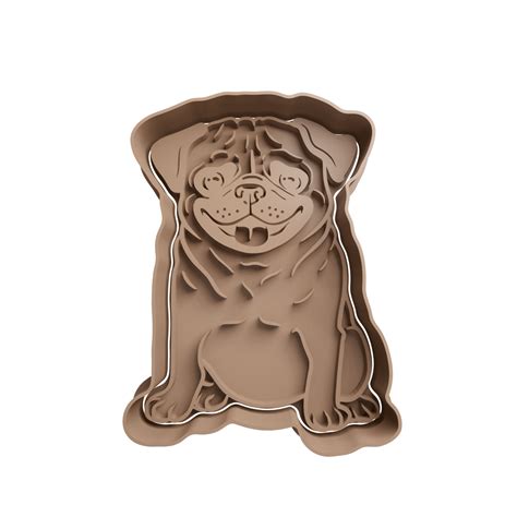 Pug Dog Cookie Cutter Stl Cookie Cutter Stl Store Design Optimized