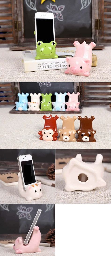 Ceramic Animal Smartphone Stand Clay Projects Ceramic Animals Cell