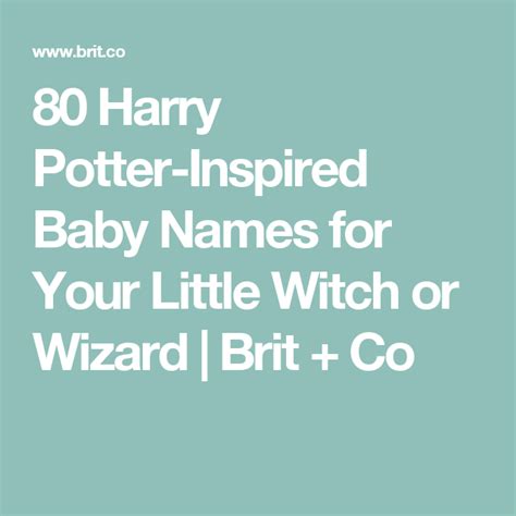 80 Harry Potter Inspired Baby Names For Your Little Witch Or Wizard