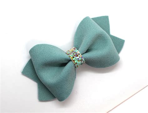 Velvet Pinch Bow Fall Faux Leather Hair Bow On Clip Or Etsy