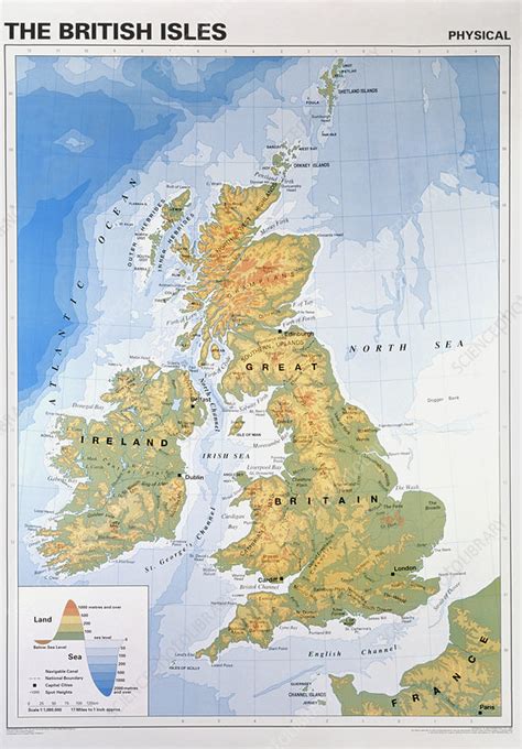 Physical Geography Map Of The British Isles Stock Image E0760136