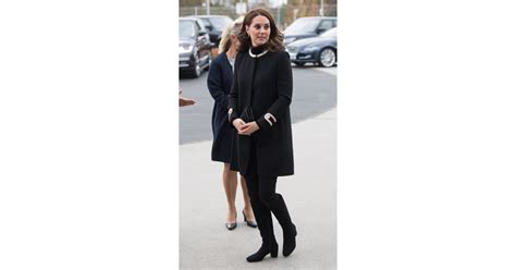 Kate Debuted This Black Goat Coat During Her Second Pregnancy Kate