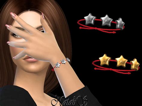 The Sims Resource Flat Star String Bracelet By Natalis Sims 4 Downloads