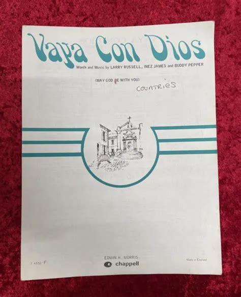 Vaya Con Dios May God Be With You Music Sheet Mc10 3913 Picclick