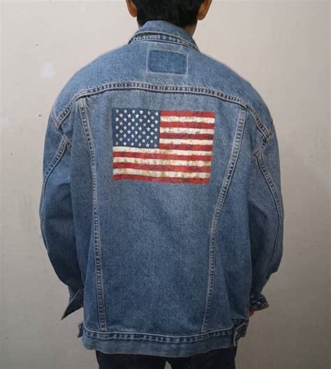 Levis Vintage Levis American Flag Denim Jacket Grailed