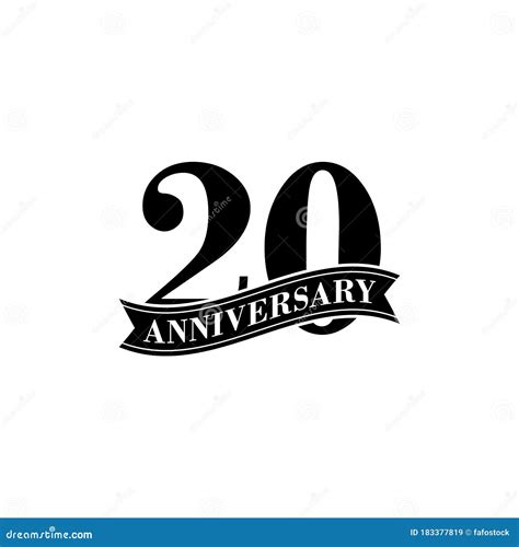 20 Years Anniversary Vector Logo Design Template 20th Birthday