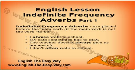 Examples are sometimes, often, and rarely. Adverbs of Frequency | English Grammar Online | English ...