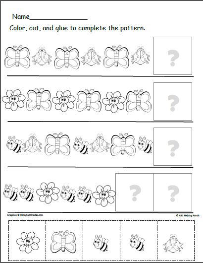 Free Spring Patterns Cut And Paste Worksheet Made By Teachers