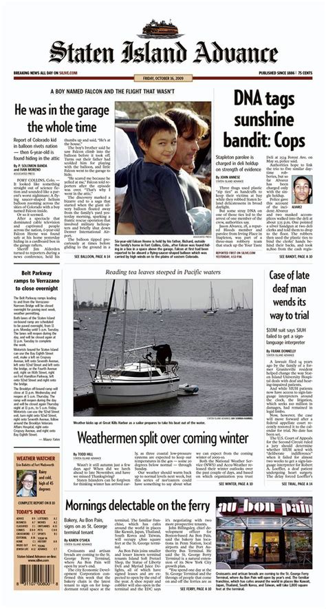 Staten Island Advance Headlines -- Friday, October 16, 2009 - silive.com