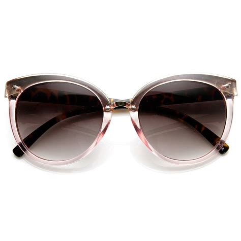 Womens Oversized Butterfly Two Tone Cat Eye Sunglasses Face Shape Sunglasses Girl With
