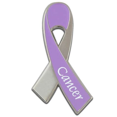 Pinmarts Cancer Awareness Lavendar Ribbon Enamel Lapel Pin Cr110uwpo6f