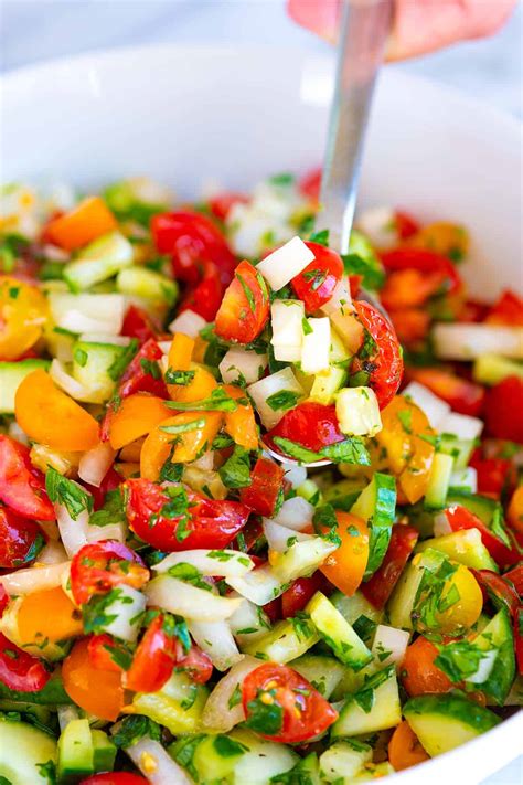 Chopped Tomato Onion And Cucumber Salad Best For Your Food Tips