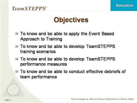 · to tell all what they have learned during their industrial training (work experience). Using Simulation in TeamSTEPPS Training: Classroom Slides ...