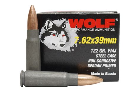 Wolf Ammo 762x39mm 122 Gr Fmj Steel Case 20box Sportsmans Outdoor