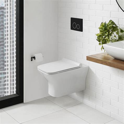 Swiss Madison Carre 08128 Gpf Dual Flush Elongated Wall Hung Toilet