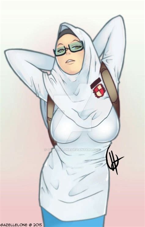 Hijab High School Hijab Cartoon Art Girl Anime