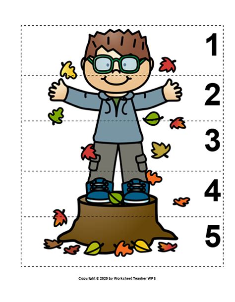 10 Autumn Number Sequence 1-5 Preschool Math Picture Puzzles - Made By ...