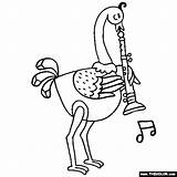 Oboe Ostrich Thecolor sketch template