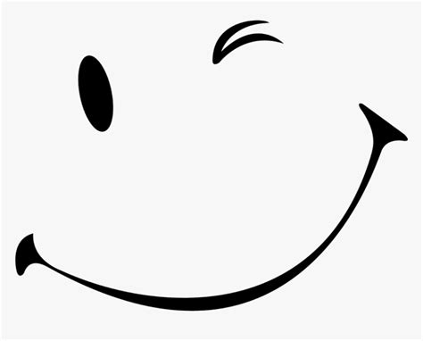 Smiley Transparent Black And White Wink Smiley Face Hd Png Download