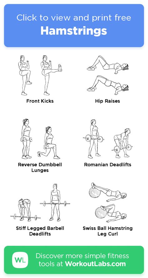 Hamstrings Click To View And Print This Illustrated Exercise Plan Created With WorkoutLabsFit