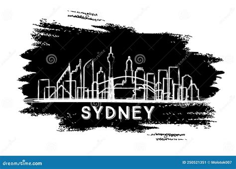 Sydney Australia City Skyline Silhouette Hand Drawn Sketch Stock