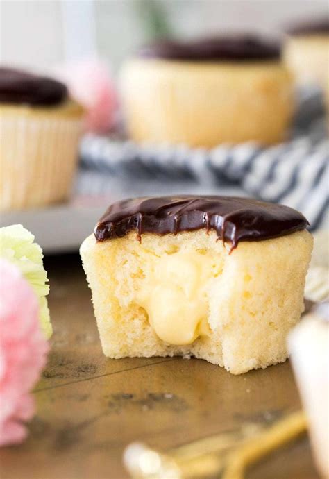 Try this recipe with chocolate cake mix, instead of french vanilla. Boston Cream Cupcakes — Recipes