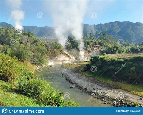Hot Steam Over River In Furnas Stock Image Image Of Outdoors