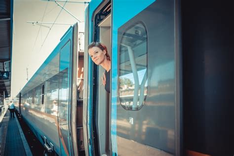 Premium Photo Woman Traveling By Train