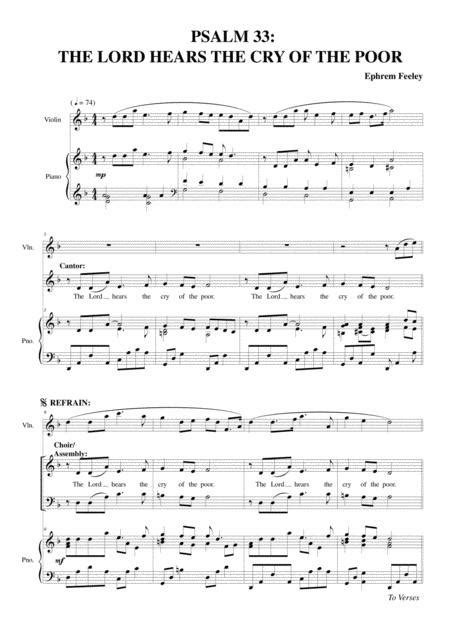 Psalm 33 The Lord Hears The Cry Of The Poor Sheet Music Pdf Download
