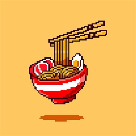 Premium Vector Delicious Noodle Pixel Art Vector