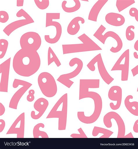Seamless Pattern With Cute Pink Cartoon Numbers Vector Image