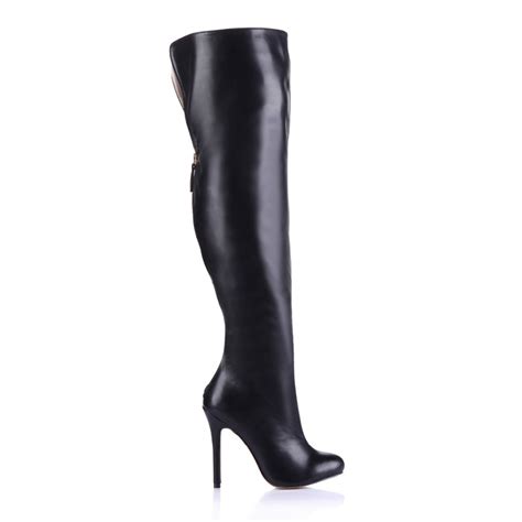 big size 35 43 black women boots soft leather over the knee thigh high boots autumn winter shoes